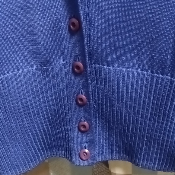 FINAL PRICE CARLISLE100% silk purple l/s v-neck cardigan w ribbed hem/cuffs XXL - Picture 7 of 11